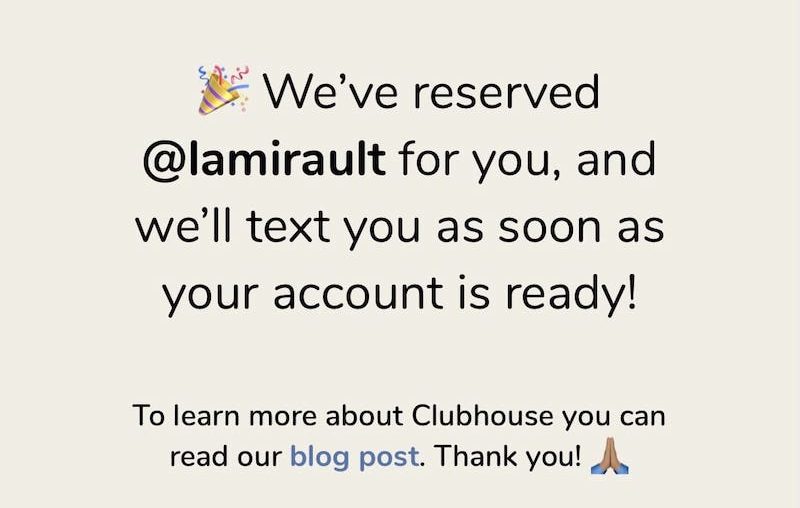 ouvrir compte invitation clubhouse